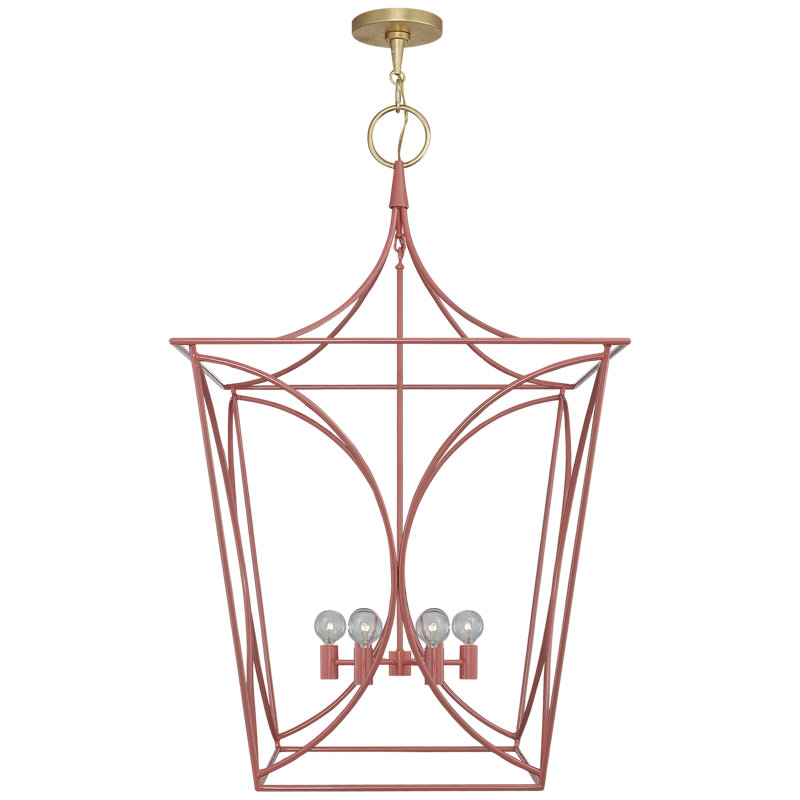 Cavanagh 6 - Light Chandelier, Coral/Gold