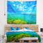 Tapisserie bord de mer pittoresque vert bleu-28509380