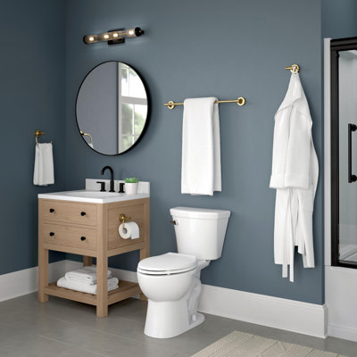 Voisin Round Open Towel Ring Bath Hardware Accessory in Satin Gold