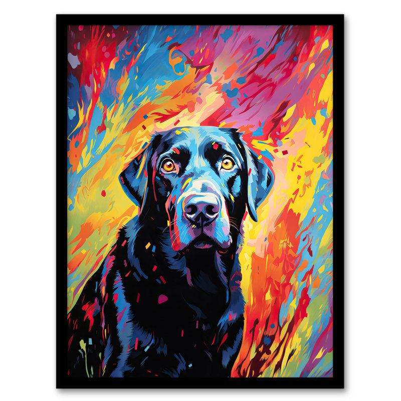 Black Labrador Retriever Dog - Single Picture Frame Print
