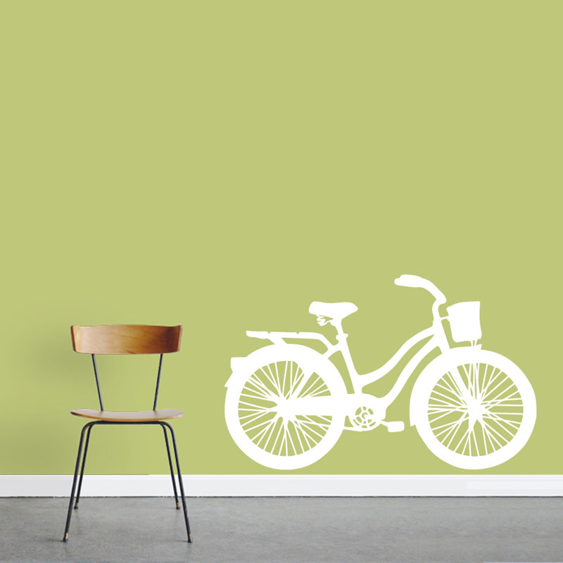 Adhésif décoratif vélo rétro, Blanc