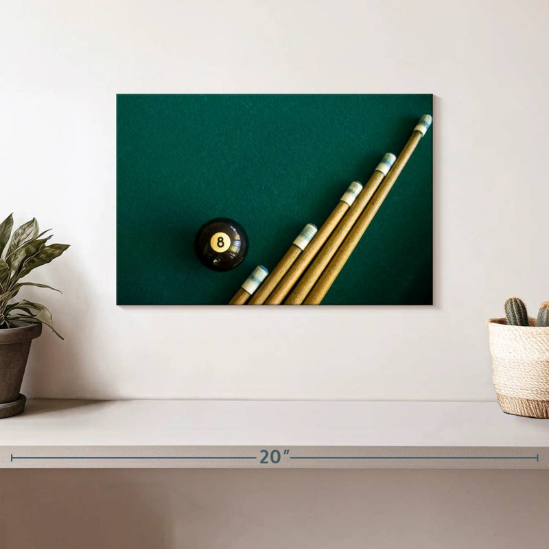 Senne boule de billard et bâtons, H 8 po x l 12 po