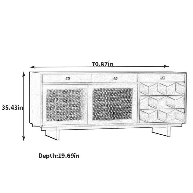 Felten, H 35,43 po x l 70,87 po x P 19,69 po