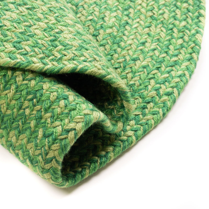 Tapis vert tressé à la main Zslater, Ovale 3 pi x 5 pi