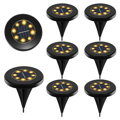 Paradise By NEX Satin Solar Powered Integrated LED Steel Pathway Light Kit
