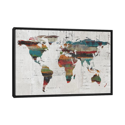 «Painted World Map IV», reproduction d'art sur toile tendue