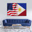 «USA and Philippines Flag», impression sur toile-661639555