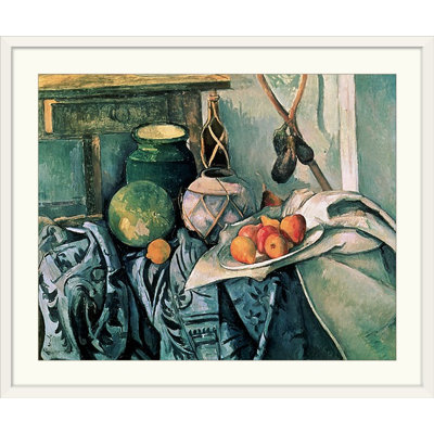 «Still Life with Pitcher and Aubergines» par Paul Cezanne, reproduction d'art