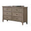 Mobilier de chambre à coucher à poignées rondes à poignées rondes en bois gris brossé de style transitionnel 1 pièce