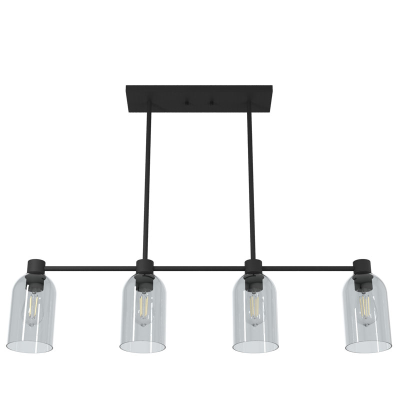 Lochemeade 4 Light Linear Cylinder Pendant, Natural Iron, Smoked