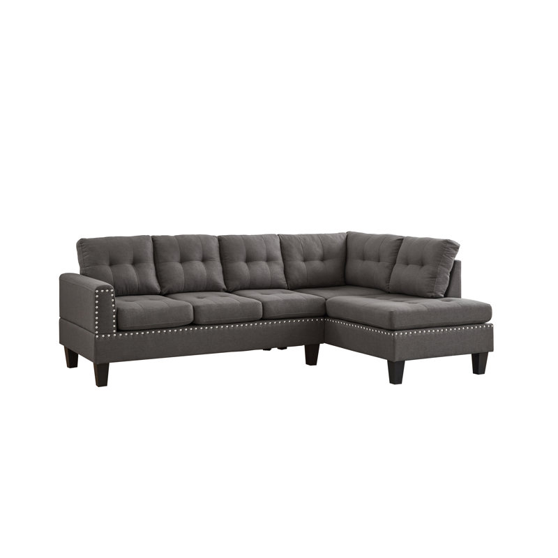 Canapé modulaire rembourré contemporain, Mélange de polyester gris