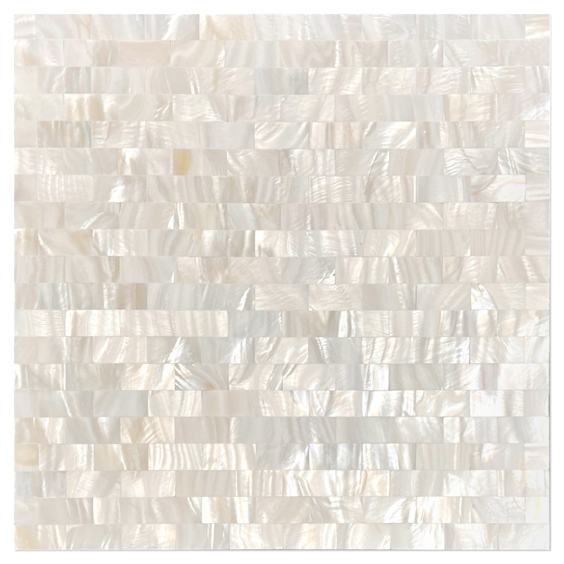 Art3d 11.8" x 11.8" Seashell Subway Tile with  PVC Foam Board,Waterproof Natural Mother of Preal Tile for Bathroom,Kitchen,Pack of 10