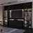 3pc-tv Stand With Bookshelves Modern Entertainment Center With Glass Door-450201430