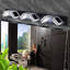 Luminaire de salle de bain moderne à 6 lumières DEL, en fer et en acrylique, écoénergétique, 36 W, 100 - 120 V, 5,7 po de largeur, noir à intensité variable, noir, fixation murale