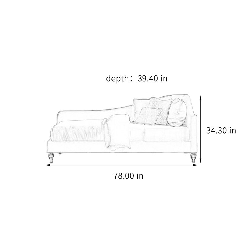 Chaise longue moderne, minimaliste, élégante et décontractée, Orienté à droite, Gris clair / blanc cassé