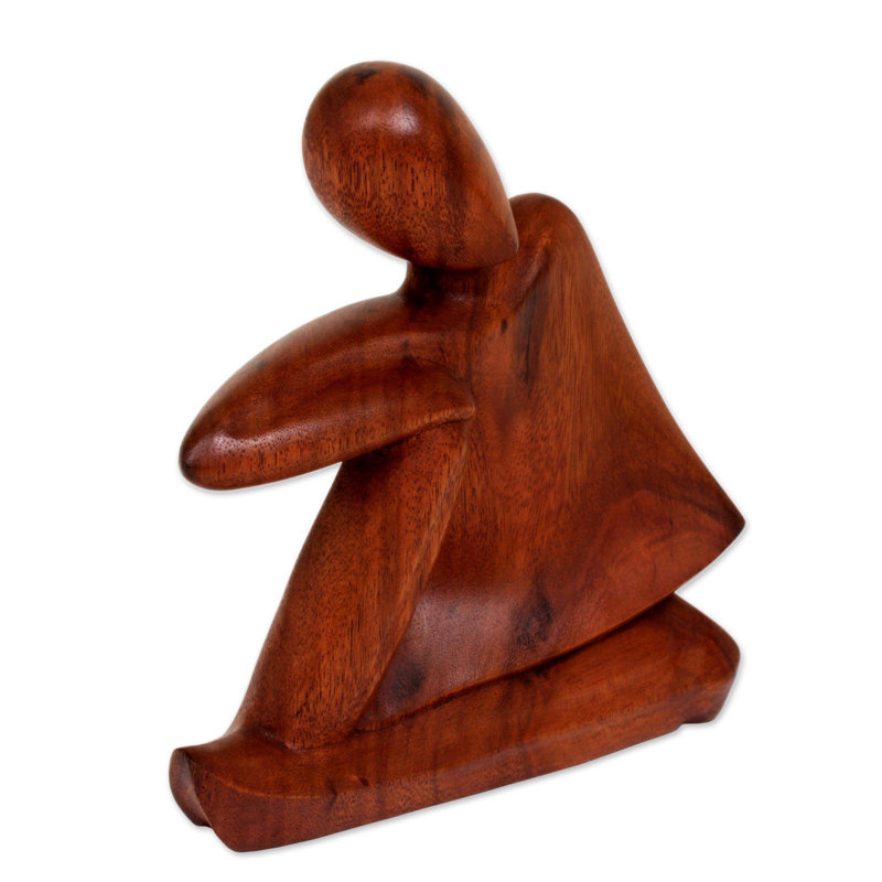 Figurine Détendez-vous en bois Suar