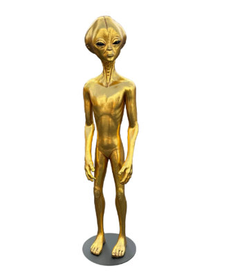 Gold Alien Roswell Life Size Statue
