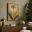 Golden Lotus Moon Botanical - Wrapped Canvas-1093094821-1093094818