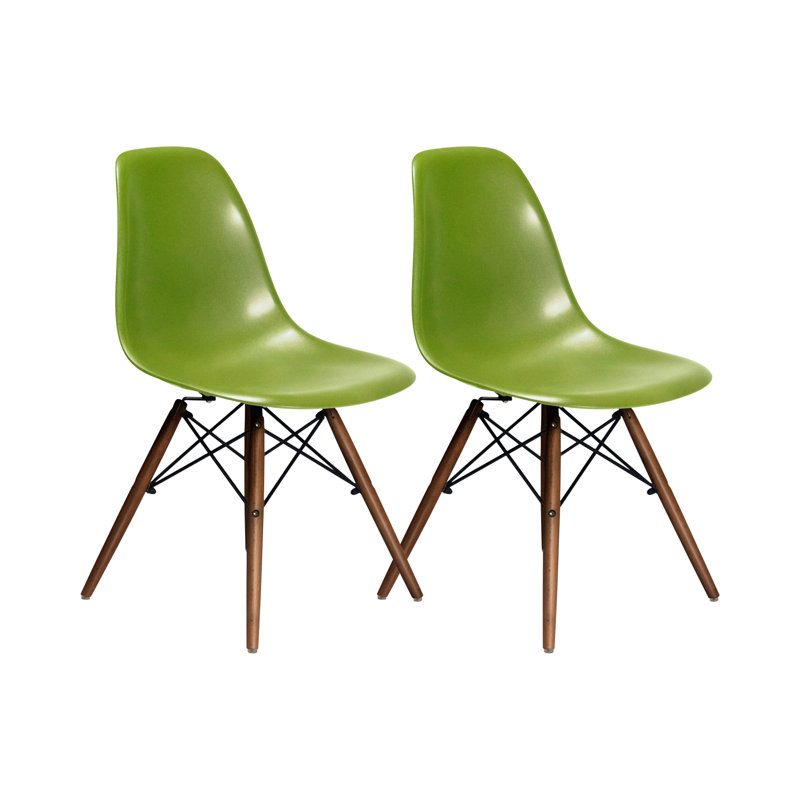 Jordan 16.5'' H Side Chair, Green, Walnut