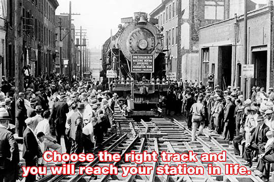 « choose the right track » par wilbur pierce, reproduction de photo