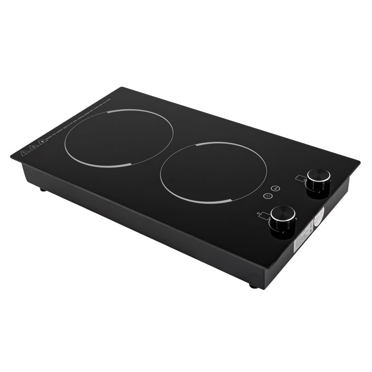 Cooksir 2 Burner Electric Cooktop - 24 Inch Built-in & Countertop Electric  Stove Top, 110V-120V Double Burner Ceramic Cooktop Portable with Child