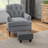 Ottoman Foot Rest, Small Foot Stool with Linen Fabric Upholstery and Plastic Legs, Cube Ottoman for Living Room-31207529
