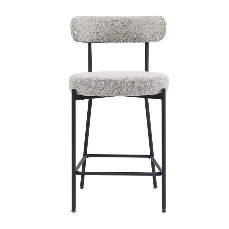 Tabouret de comptoir de 26 po avec structure en métal Carreras Carwile, Gris