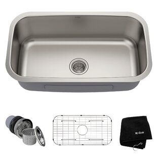 51 Noah's Collection brushed stainless steel commercial double bowl  reversible undermount sink with an integral drain board