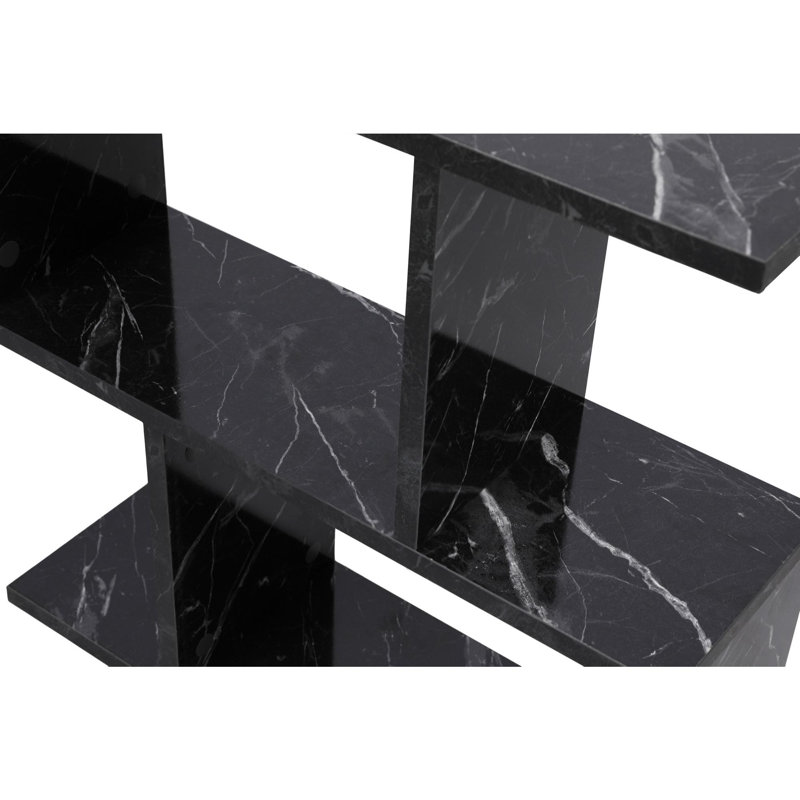 Table de bout avec tablette de plancher, Marbre noir