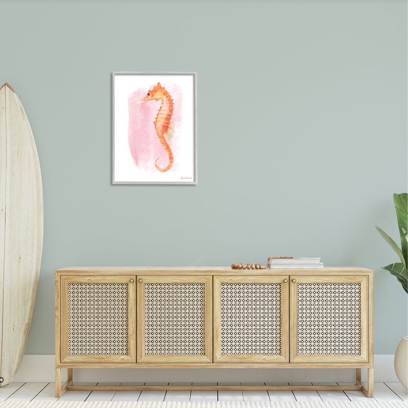 Doux hippocampe orange moucheté, H 30 po x l 24 po x P 1,5 po, Estampe numérique Farmhouse