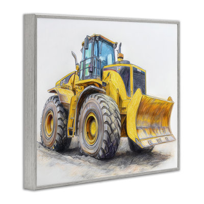Dessin d'une pelle industrielle industrielle, giclée par Steve Hunziker