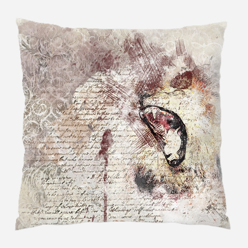 Coussin lion Cadnite, Microsuède, Intérieur