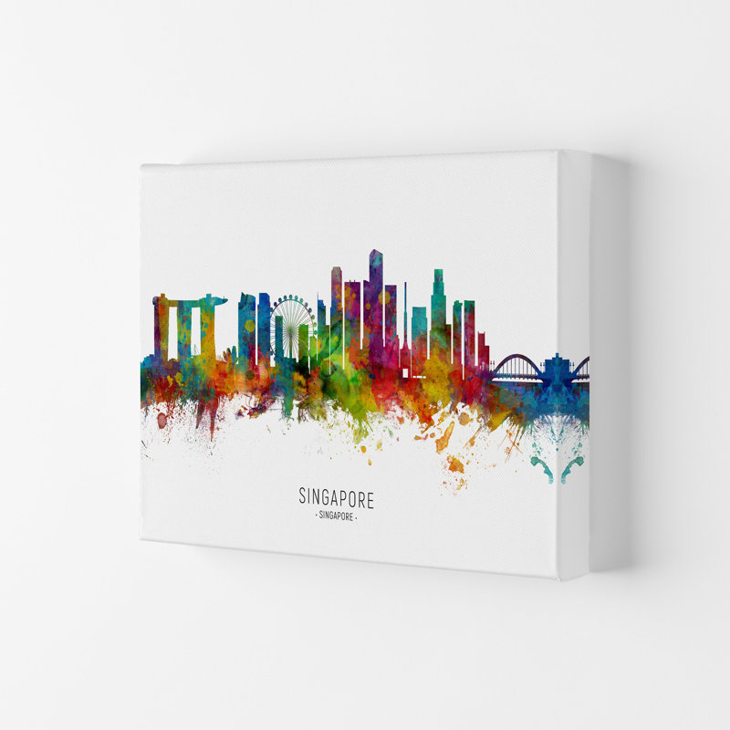 Singapore Singapore Skyline by Michael Tompsett - Print, Wrapped Canvas, 29.7cm H x 42cm W x 4cm D