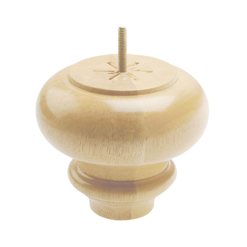 6-Inch Unfinished Solid Hardwood Round Sofa Legs Set