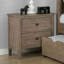 Transitional Wire-Brushed Nightstand with Round Pull Knobs and Felt-Lined Drawer