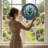 Cactus Moon Stained Glass Window Panel，12"H-675825504