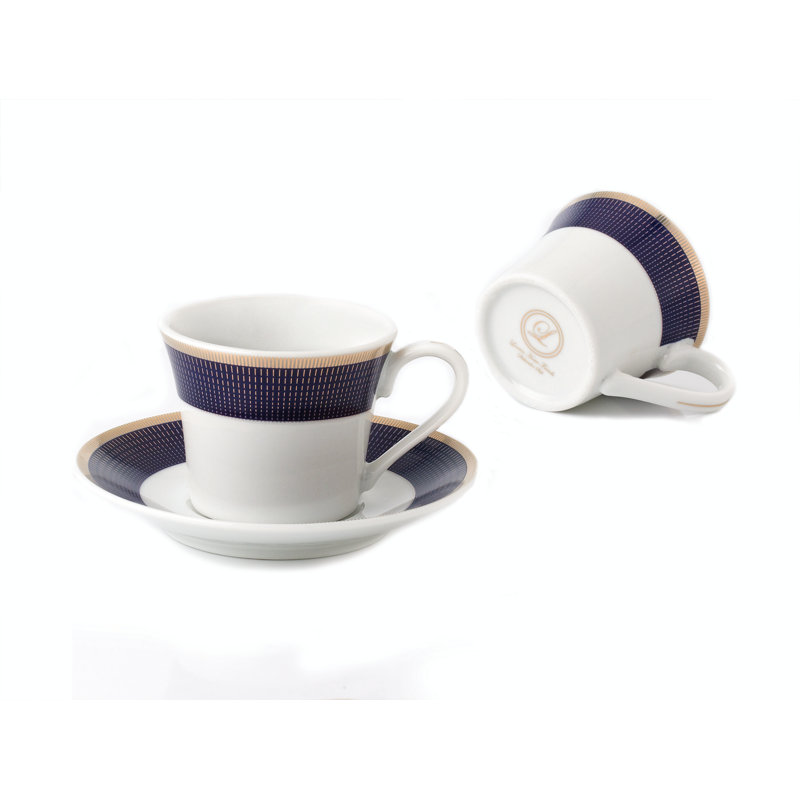 Ensemble de 6 tasses à espresso et soucoupes Lorren Home Trends