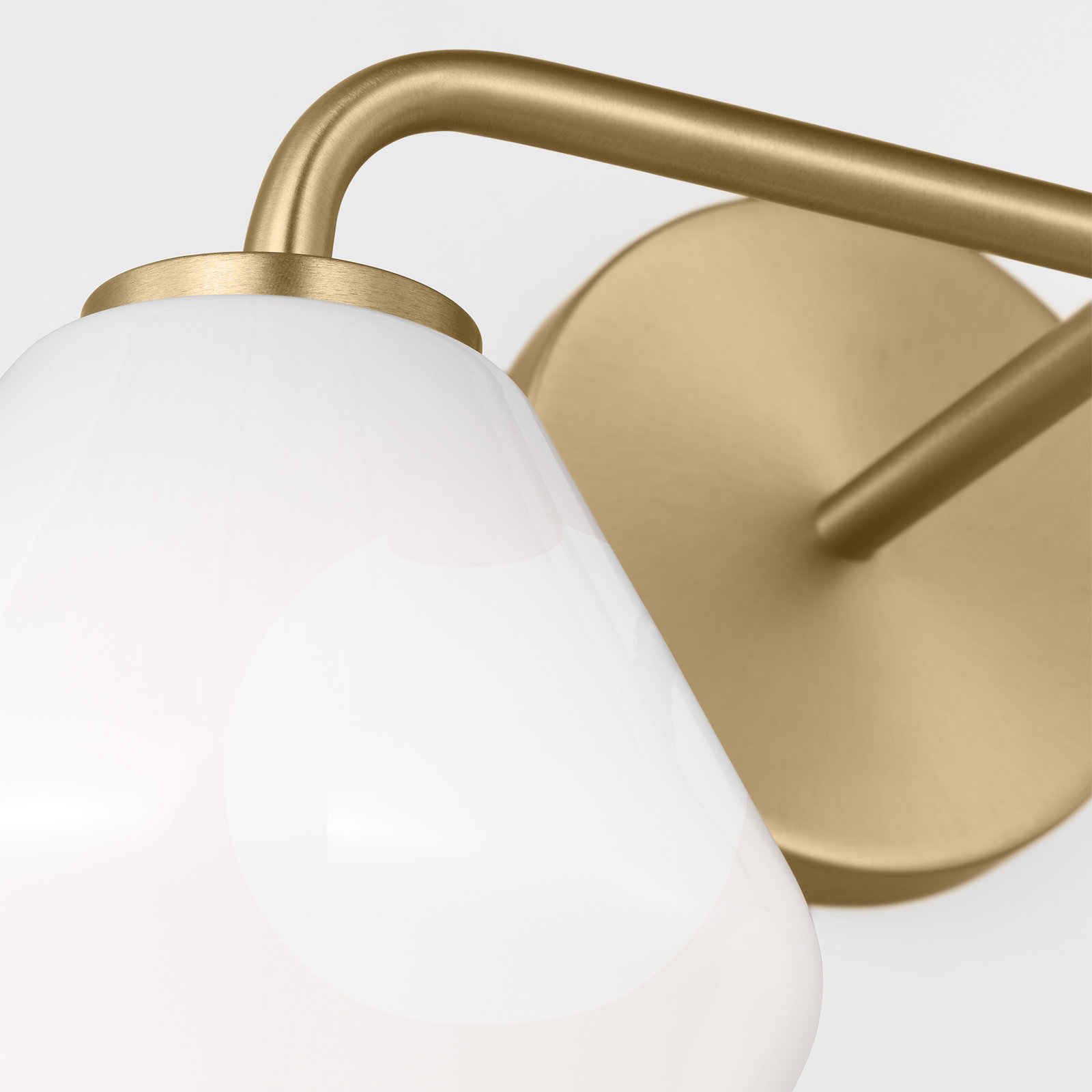 Rooks 2-Light Dimmable Vanity Light, White, Satin Brass