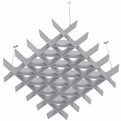 Panneau de gaufres acoustique VIVO, absorbeur de son suspendu 45 po x 45 po, gris clair