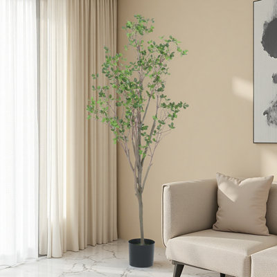 Artificial Milan Leaf Bonsai Tree with Pot - Realistic Indoor Plant for Home & Office Decor, No Maintenance Faux Tree