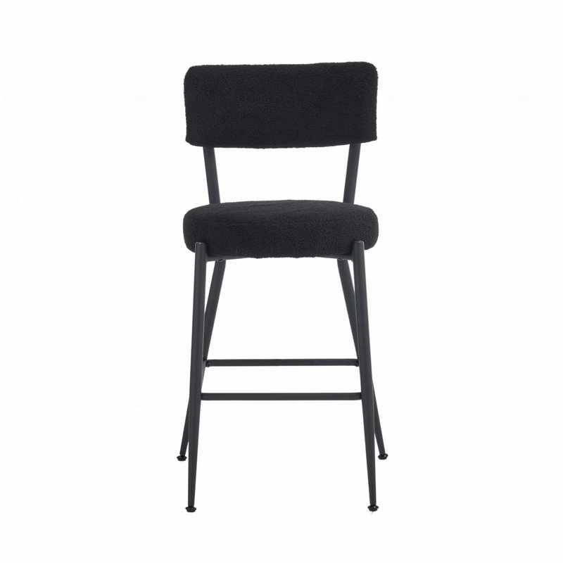 Ensemble de 2 tabourets de bar rembourrés en tissu Modern Teddy