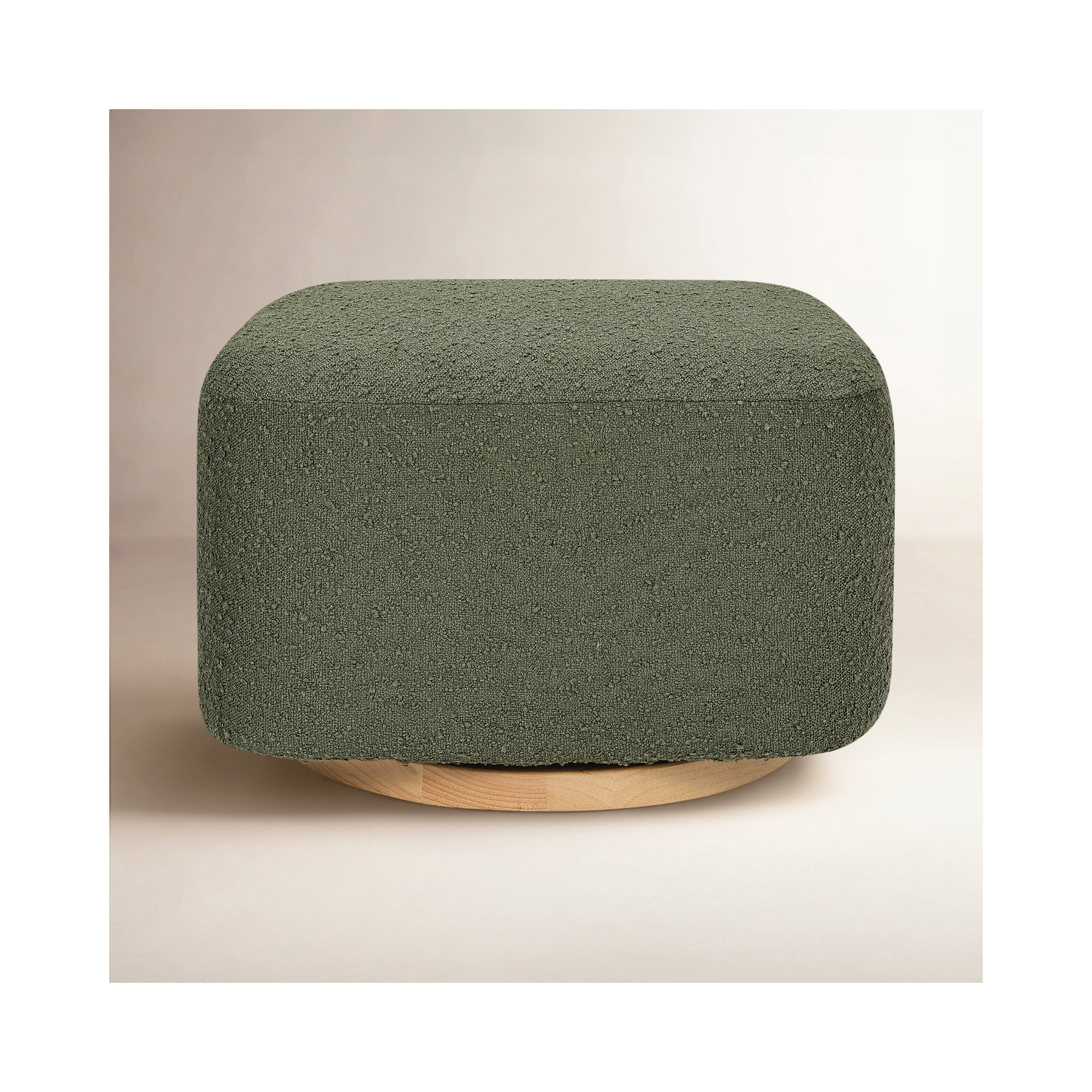 Kiwi Gliding Ottoman, Natural, Olive Boucle