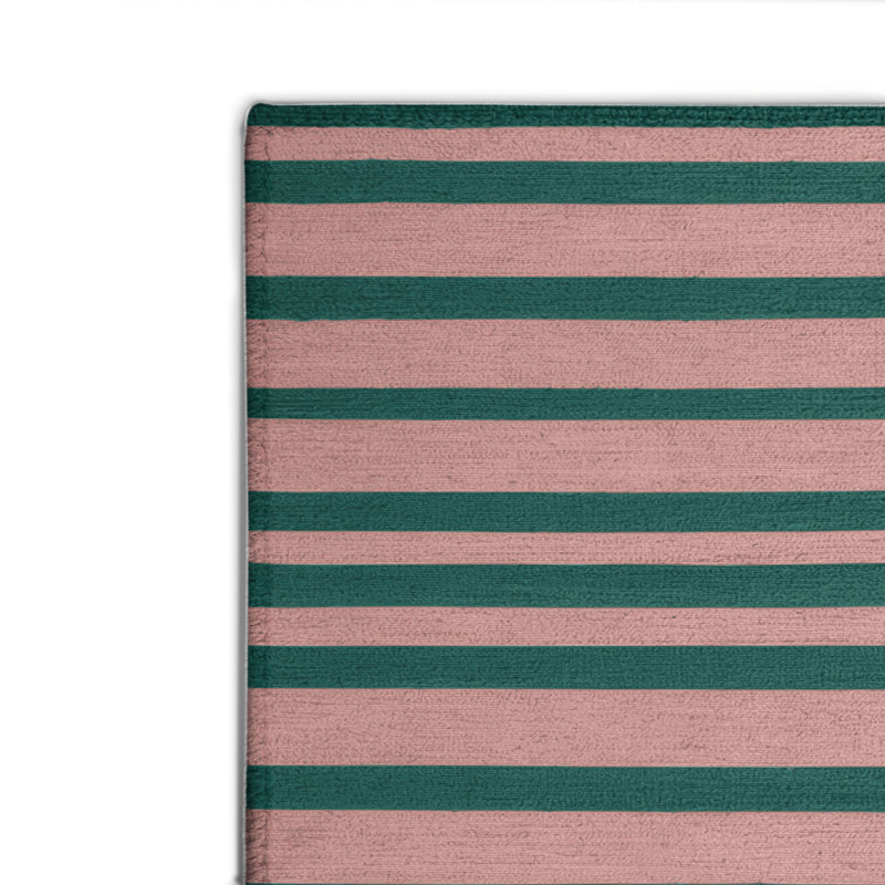 HorizontalStripes Blue Indoor and Outdoor Area Rug, Rectangle 2' x 3'