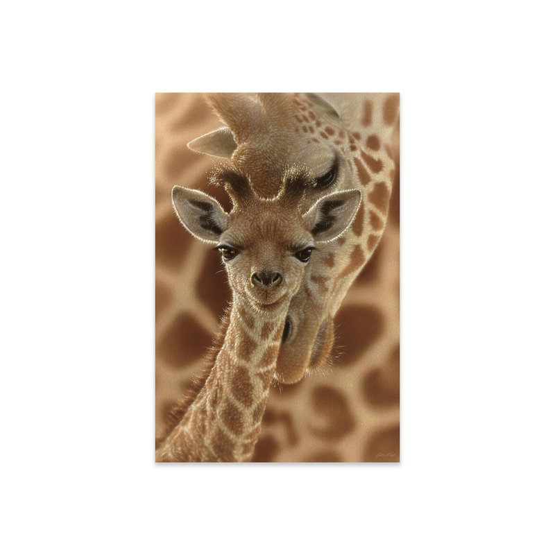Girafe nouveau-né, impression verticale sur verre acrylique