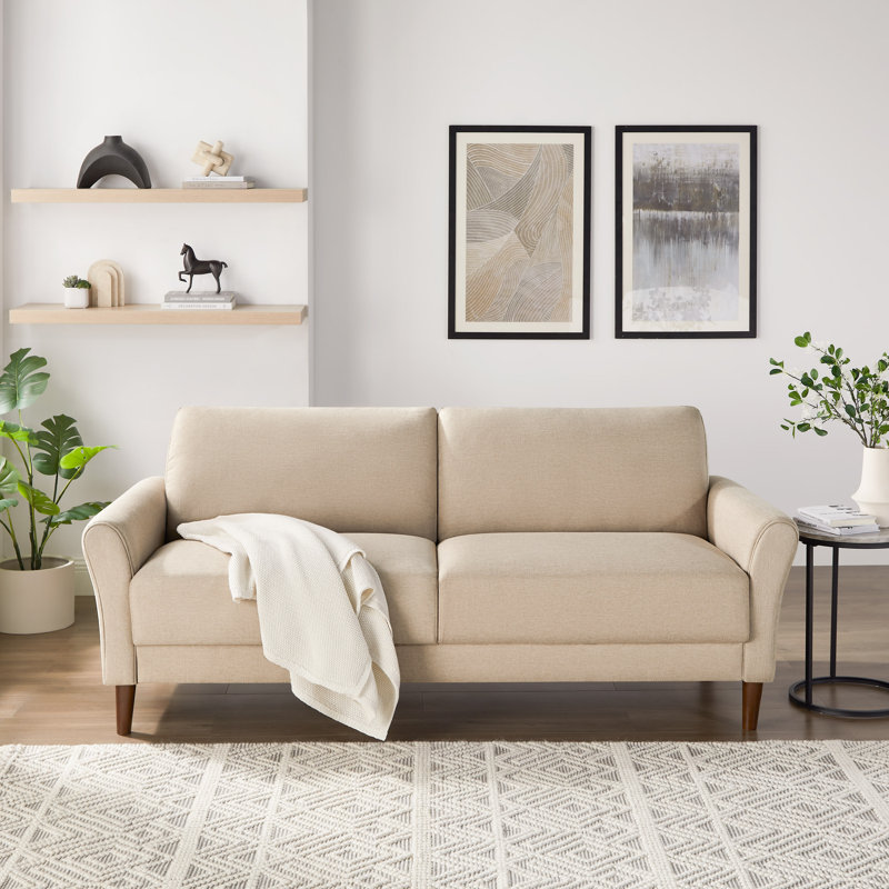 80.31" Sofa, Elegant Couch, Oatmeal