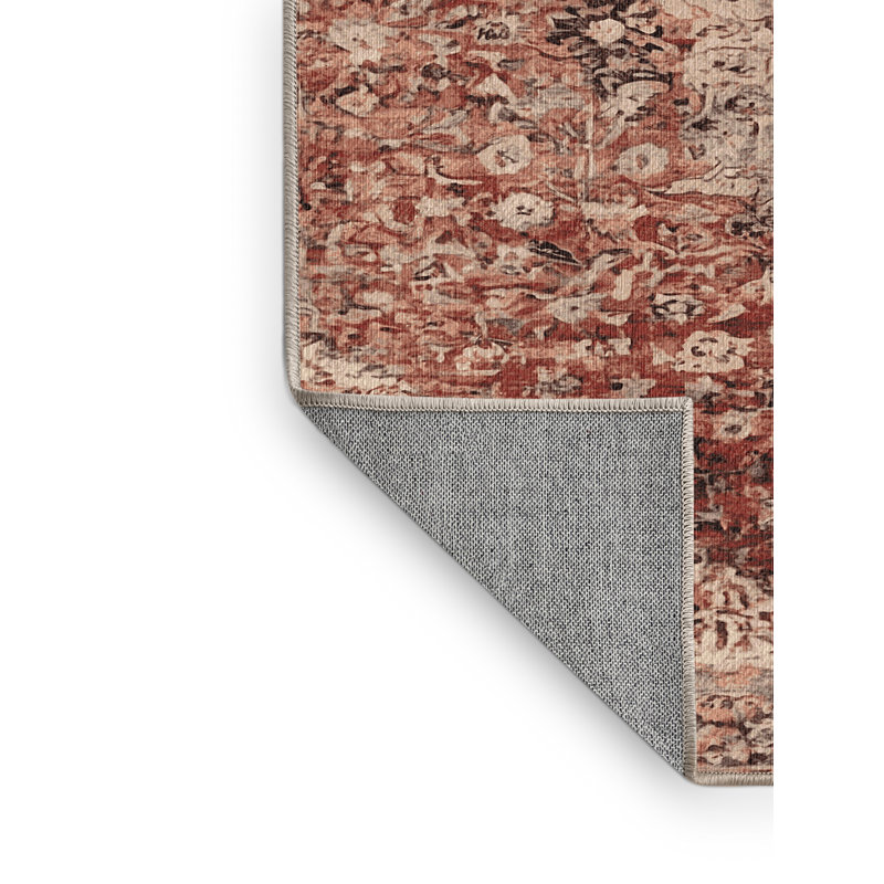 Machine Washable Brown Area Rug, Runner 2' x 5'
