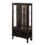 Vitrine lumineuse avec portes vitrées et tablettes réglables Vitrine vitrée 2 portes avec lumières DEL Finition et tiroir noir pour la décoration intérieure et le rangement