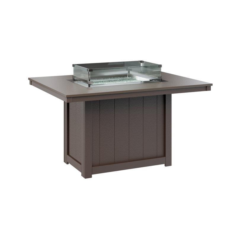Foyer de table rectangulaire 54 po Berlin Gardens Donoma, H 30 po x l 41 po x P 54 po, Bronze martelé avec base brun chocolat