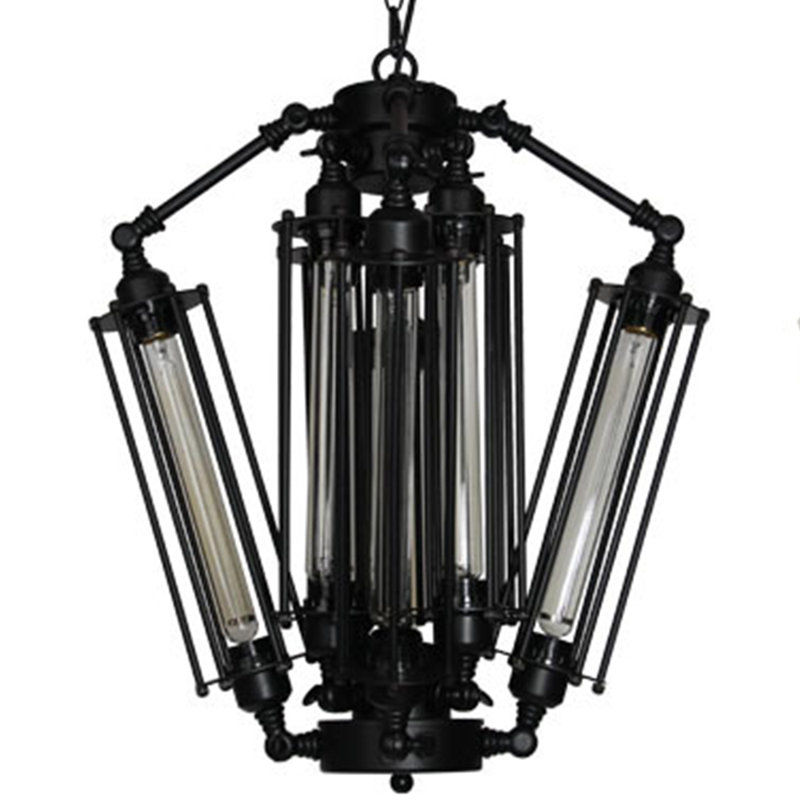 Luminaire suspendu industriel rétro à tubes multiples