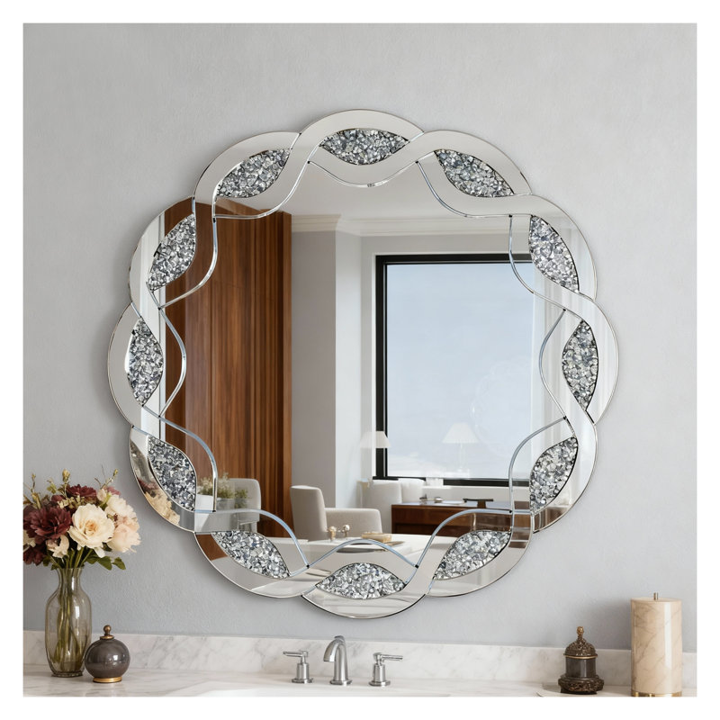 Miroir mural 31,5 pouces Silver Crush Diamond